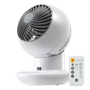 WOOZOO Air Circulator Fan with Remote, 3 Speeds, Quiet Fan, White WOOZOO Air Circulator Fan with Remote, 3 Speeds, Quiet Fan, White