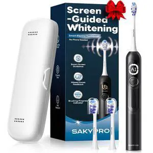 Electric Toothbrush for Adults, Score Display, 6M Battery, Black Electric Toothbrush for Adults, Score Display, 6M Battery, Black