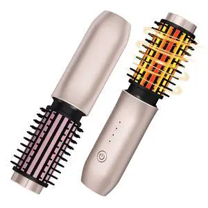 Cordless Hair Curling Iron Brush, Travel Curl Brush, 3-in-1 Portable Curling Iron Cordless, Plasma Thermal Hair Brush, 7000mAh USB Rechargeable Curlings Wand, Mini Hot Curlings Brush-Blush Pink Cordless Hair Curling Iron Brush, Travel Curl Brush, 3-in-1 Portable Curling Iron Cordless, Plasma Thermal Hair Brush, 7000mAh USB Rechargeable Curlings Wand, Mini Hot Curlings Brush-Blush Pink