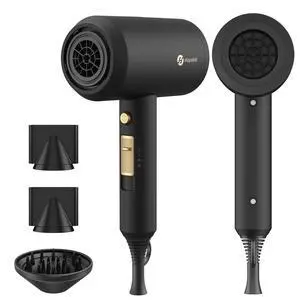 Professional Ionic Hair Dryer, Powerful 1800W Fast Drying Low Noise Blow Dryer with 2 Concentrator Nozzle 1 Diffuser Attachments for Home Salon Travel (Black) Professional Ionic Hair Dryer, Powerful 1800W Fast Drying Low Noise Blow Dryer with 2 Concentrator Nozzle 1 Diffuser Attachments for Home Salon Travel (Black)