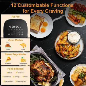 Air Fryer with Viewing Window 6QT,12 Cooking Presets,AirFry,Roast,Bake,Reheat,Dehydrate, 1700W Fast Even Heating, Max 400°F, Nonstick Basket Dishwasher Safe,for Families and Party Air Fryer with Viewing Window 6QT,12 Cooking Presets,AirFry,Roast,Bake,Reheat,Dehydrate, 1700W Fast Even Heating, Max 400°F, Nonstick Basket Dishwasher Safe,for Families and Party