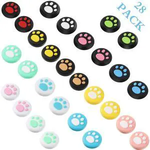 28 pcs Silicone Paw Thumb Grips Joystick Caps Compatible with Switch 28 pcs Silicone Paw Thumb Grips Joystick Caps Compatible with Switch