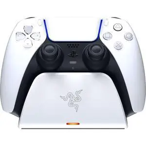 Quick Charging Stand for PlayStation 5: Quick Charge - Curved Cradle Design - Matches PS5 DualSense Wireless Controller - One-Handed Navigation - USB Powered - White (Controller Sold Separately) Quick Charging Stand for PlayStation 5: Quick Charge - Curved Cradle Design - Matches PS5 DualSense Wireless Controller - One-Handed Navigation - USB Powered - White (Controller Sold Separately)
