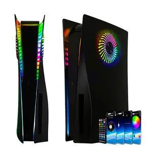LED Faceplate for PS5 Disc Edition Side Shell Plates PlayStation 5 Original Disc Console Cover with RGB Lighting Custom Design Anti-Scratch Dust Protection Replacement Shell LED Faceplate for PS5 Disc Edition Side Shell Plates PlayStation 5 Original Disc Console Cover with RGB Lighting Custom Design Anti-Scratch Dust Protection Replacement Shell