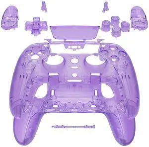 Full Set Shell with Buttons Touchpad Compatible with ps5 Edge Controller, Clear Atomic Purple Replacement Decorative Trim Shell Front Back Plates Compatible with ps5 Edge Controller Full Set Shell with Buttons Touchpad Compatible with ps5 Edge Controller, Clear Atomic Purple Replacement Decorative Trim Shell Front Back Plates Compatible with ps5 Edge Controller