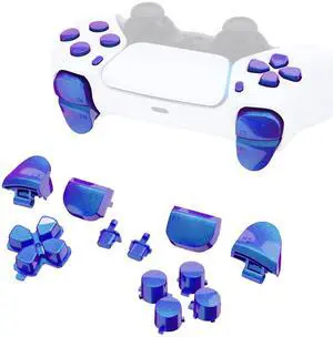 Replacement D-pad R1 L1 R2 L2 Triggers Share Options Face Buttons, Chameleon Purple Blue Full Set Buttons Compatible with ps5 Controller BDM-010 & BDM-020 Replacement D-pad R1 L1 R2 L2 Triggers Share Options Face Buttons, Chameleon Purple Blue Full Set Buttons Compatible with ps5 Controller BDM-010 & BDM-020
