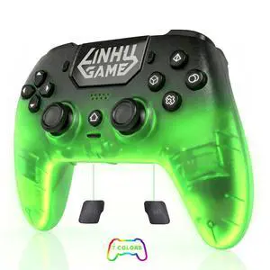 Transparent Wireless Controller for PS5/Pro/Slim/PC(Electric green),Full surround RGB, Hall-Effect Joysticks and Trigger, Macro, 1500mAh, Speaker and Mic Transparent Wireless Controller for PS5/Pro/Slim/PC(Electric green),Full surround RGB, Hall-Effect Joysticks and Trigger, Macro, 1500mAh, Speaker and Mic