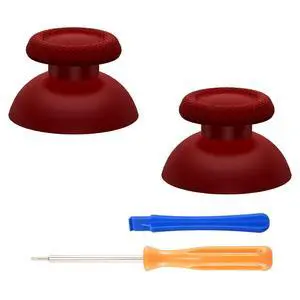 Carmine Red Replacement Thumbsticks for PS5 Controller, Custom Analog Stick Joystick for PS4 Controller Universal Carmine Red Replacement Thumbsticks for PS5 Controller, Custom Analog Stick Joystick for PS4 Controller Universal