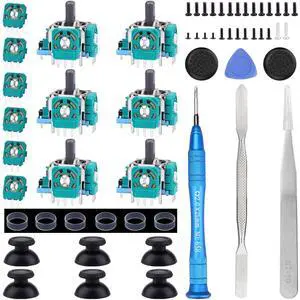 6 Pack Joystick Replacement for PS5 Controller, 3D Analog Sensor Module Thumb Sticks Replacement Part with Thumbsticks Repair Screwdriver Kit for PlayStation 5 DualSense Controller 6 Pack Joystick Replacement for PS5 Controller, 3D Analog Sensor Module Thumb Sticks Replacement Part with Thumbsticks Repair Screwdriver Kit for PlayStation 5 DualSense Controller