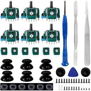 6 Pack Joysticks Replacement for PS5 Controller,Analog 3D Joysticks Replacement Compatible with PlayStation 5 Controller Part with Repair Screwdriver Kit for PS5 Controller. 6 Pack Joysticks Replacement for PS5 Controller,Analog 3D Joysticks Replacement Compatible with PlayStation 5 Controller Part with Repair Screwdriver Kit for PS5 Controller.
