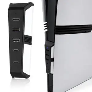 USB Hub for PS5 Pro Console, 5-Port USB Expansion Adapter with 3 USB 2.0 Ports and 2 Type-C Ports, Plug and Play USB Splitter for Controllers, Headsets, Keyboard, Mouse and Gaming Accessories USB Hub for PS5 Pro Console, 5-Port USB Expansion Adapter with 3 USB 2.0 Ports and 2 Type-C Ports, Plug and Play USB Splitter for Controllers, Headsets, Keyboard, Mouse and Gaming Accessories