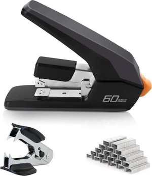 Effortless Heavy Duty Stapler, One Touch Stapling, Easy to Load Ergonomic Stapler, 60 Sheet Capacity, Includes 2000 Staples and Staple Remover for Desktop Effortless Heavy Duty Stapler, One Touch Stapling, Easy to Load Ergonomic Stapler, 60 Sheet Capacity, Includes 2000 Staples and Staple Remover for Desktop