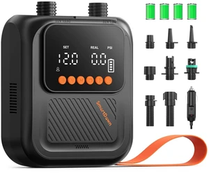 Paddle Board Electric Pump, Rechargeable 20 PSI Portable SUP Pump | 5 Min to 12 PSI, Dual Stage Inflation & Deflation, 30% Faster with Auto-Off, 3x4500MAH, Ideal for Kayaks, Boats, and Tents Paddle Board Electric Pump, Rechargeable 20 PSI Portable SUP Pump | 5 Min to 12 PSI, Dual Stage Inflation & Deflation, 30% Faster with Auto-Off, 3x4500MAH, Ideal for Kayaks, Boats, and Tents