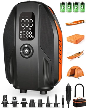 Paddle Board Electric Pump, 18000mAh Rechargeable 20PSI High Pressure SUP Pump, Intelligent Dual Stage Inflation & Deflation, Auto-Off for Stand Up Paddle Boards, Surfing Kite, Tent, Boat Paddle Board Electric Pump, 18000mAh Rechargeable 20PSI High Pressure SUP Pump, Intelligent Dual Stage Inflation & Deflation, Auto-Off for Stand Up Paddle Boards, Surfing Kite, Tent, Boat