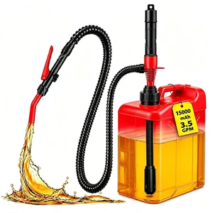 Rechargeable Fuel Transfer Pump, 15000mAh 3.5GPM Electric Siphon Pump | for Gasoline, Diesel, Water, Leakproof Portable Gas Can Pump with Upgraded Hose Material, Ultra-Fast Oil Transfer Pump Rechargeable Fuel Transfer Pump, 15000mAh 3.5GPM Electric Siphon Pump | for Gasoline, Diesel, Water, Leakproof Portable Gas Can Pump with Upgraded Hose Material, Ultra-Fast Oil Transfer Pump