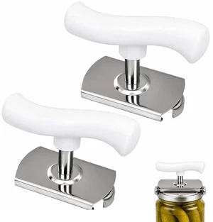 2-Pack Adjustable Stainless Steel Jar Opener for Seniors and Weak Hands | Fits 1-4 inch twist-off jar and bottle lids; wide T-handles add leverage and adjustable stainless steel clamps grip securely. 2-Pack Adjustable Stainless Steel Jar Opener for Seniors and Weak Hands | Fits 1-4 inch twist-off jar and bottle lids; wide T-handles add leverage and adjustable stainless steel clamps grip securely.