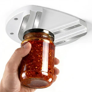 Mount-on Cabinet Jar Opener for Weak Hands,Seniors with Arthritis,Double U Shaped Grooves Grip Bottle Opener for Any Size Lid,304 Stainless Steel One-Handed Can Opener Tool for Home Assistance,White Mount-on Cabinet Jar Opener for Weak Hands,Seniors with Arthritis,Double U Shaped Grooves Grip Bottle Opener for Any Size Lid,304 Stainless Steel One-Handed Can Opener Tool for Home Assistance,White