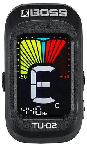 TU-02 Chromatic Clip-On Tuner for Guitar, Bass and Ukulele | Reliable and Precise Battery Powered Tuner with High-Contrast Color Display and BOSS Warranty TU-02 Chromatic Clip-On Tuner for Guitar, Bass and Ukulele | Reliable and Precise Battery Powered Tuner with High-Contrast Color Display and BOSS Warranty