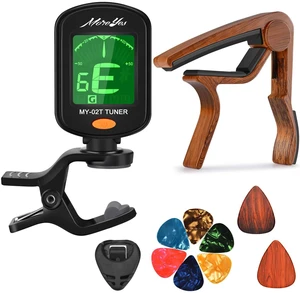 Guitar Picks Capo Guitar Tuner Clip on for Acoustic Ukelele Bass Classical Guitar Guitar Picks Capo Guitar Tuner Clip on for Acoustic Ukelele Bass Classical Guitar