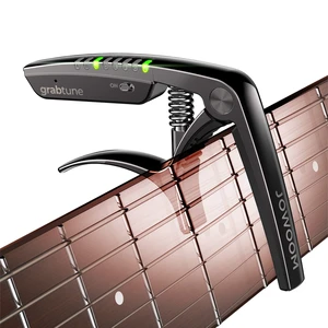 Grabtune Acoustic Guitar Capo-Tuner | 2 In 1 Equipment | Precise and Accurate Tuning System | Full Color LED Edge Lighting Display | USB Rechargeable Battery | Chrome Plating (Black) Grabtune Acoustic Guitar Capo-Tuner | 2 In 1 Equipment | Precise and Accurate Tuning System | Full Color LED Edge Lighting Display | USB Rechargeable Battery | Chrome Plating (Black)