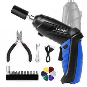 200RPM Electric String Winder,Rechargeable Automatic Guitar Winding Tuner for Stringed Instrument,Guitar Tool Set with LED Light,String Cutter,Bridge Pin Puller,10 Screwdriver Bits,6 Guitar Picks 200RPM Electric String Winder,Rechargeable Automatic Guitar Winding Tuner for Stringed Instrument,Guitar Tool Set with LED Light,String Cutter,Bridge Pin Puller,10 Screwdriver Bits,6 Guitar Picks
