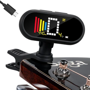 Rechargeable Clip-on Tuner for Acoustic Guitar Electric Bass Ukulele with Chromatic Mode, Matt Black Rechargeable Clip-on Tuner for Acoustic Guitar Electric Bass Ukulele with Chromatic Mode, Matt Black