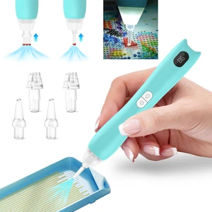 Electric Diamond Painting Pen with Light for Diamond Art Kit for Adults, 3 Brightness Levels, 3-Speed Wireless & Rechargeable Vacuum Pen for Diamond Painting DIY Accessories and Tools (Blue) Electric Diamond Painting Pen with Light for Diamond Art Kit for Adults, 3 Brightness Levels, 3-Speed Wireless & Rechargeable Vacuum Pen for Diamond Painting DIY Accessories and Tools (Blue)