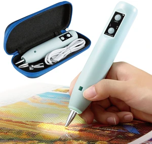 Electric Diamond Painting Pen - Cordless Diamond Art Pen Low-Noise Wax-Free, Rechargeable 2-Speed with LED Light & Removable Magnifier, Portable Diamond Art Accessories for Crafts Lovers Electric Diamond Painting Pen - Cordless Diamond Art Pen Low-Noise Wax-Free, Rechargeable 2-Speed with LED Light & Removable Magnifier, Portable Diamond Art Accessories for Crafts Lovers