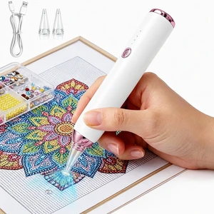 Electric Diamond Painting Pen with 2 Tips (Round & Square) | Ultra-light 300mAh Wireless Diamond Painting Pen, Fast Charging, USB-C, Low noise, 3 Adjustable Modes, No wax required Electric Diamond Painting Pen with 2 Tips (Round & Square) | Ultra-light 300mAh Wireless Diamond Painting Pen, Fast Charging, USB-C, Low noise, 3 Adjustable Modes, No wax required
