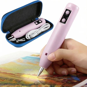 Electric Diamond Painting Pen - Cordless, Wax-Free, 2-Speed with LED Light & Magnifier, Portable Diamond Art Accessories for Crafts Lovers - Purple Electric Diamond Painting Pen - Cordless, Wax-Free, 2-Speed with LED Light & Magnifier, Portable Diamond Art Accessories for Crafts Lovers - Purple