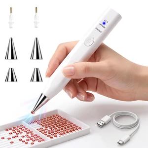 Electric Diamond Art Pen, Wireless Vacuum Pen for Diamond Painting | No Wax Needed, 3 Suction Levels, USB-C Rechargeable With 4 Tips For Round, Square, AB And Special Shape Diamond Drills Electric Diamond Art Pen, Wireless Vacuum Pen for Diamond Painting | No Wax Needed, 3 Suction Levels, USB-C Rechargeable With 4 Tips For Round, Square, AB And Special Shape Diamond Drills
