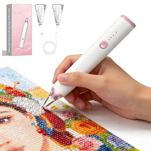 Electric Diamond Art Pen-Vacuum,NoWax,Wireless,Diamond Painting Accessories | Lightweight 65g, 3-Speed Adjustable,Fast charging with 400mAh battery, Dual heads for different diamonds, For craft lovers Electric Diamond Art Pen-Vacuum,NoWax,Wireless,Diamond Painting Accessories | Lightweight 65g, 3-Speed Adjustable,Fast charging with 400mAh battery, Dual heads for different diamonds, For craft lovers