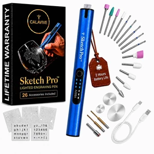 SketchPro Cordless Engraving Pen with LED Light 3-Speed Precision Etching Tool for Wood, Metal, Glass & Plastic USB-C Rechargeable, 26 Accessories Ideal for DIY, Jewelry & Craft Projects SketchPro Cordless Engraving Pen with LED Light 3-Speed Precision Etching Tool for Wood, Metal, Glass & Plastic USB-C Rechargeable, 26 Accessories Ideal for DIY, Jewelry & Craft Projects