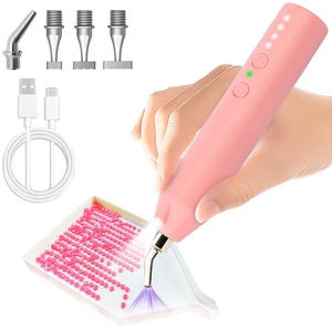 Electric Diamond Painting Pen for Adults with 4 Tips, Cordless Diamond Art Pens Accessories No Wax 3-Speed Rechargeable DIY Kit for Beginners, Automatic E-Painter Tools(Pink) Electric Diamond Painting Pen for Adults with 4 Tips, Cordless Diamond Art Pens Accessories No Wax 3-Speed Rechargeable DIY Kit for Beginners, Automatic E-Painter Tools(Pink)