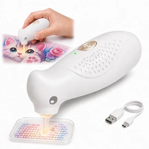 Electric Diamond Art Vacuum Pen with Light for Diamond Painting | Ergonomic Diamond Art Pen with Palm-Grip, Integrated Suction Tip for Stable Wax-Free Pickup, Cordless for 5D DIY Crafts Electric Diamond Art Vacuum Pen with Light for Diamond Painting | Ergonomic Diamond Art Pen with Palm-Grip, Integrated Suction Tip for Stable Wax-Free Pickup, Cordless for 5D DIY Crafts