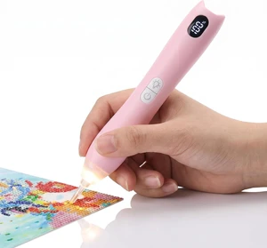 Electric Diamond Painting Pen, 3Level Adjustable Suction & 3 LED Light, Vacuum WaxFree Diamond Art Pen with Battery Indicator, LowNoise Ergonomic Grip, 4 Hard Drill Tips for 5D DIY Crafts Electric Diamond Painting Pen, 3Level Adjustable Suction & 3 LED Light, Vacuum WaxFree Diamond Art Pen with Battery Indicator, LowNoise Ergonomic Grip, 4 Hard Drill Tips for 5D DIY Crafts