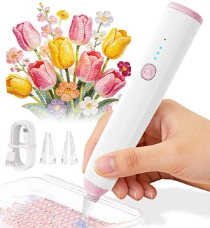 Cordless Quiet Electric Diamond Painting Pen with Rechargeable Battery | 3 Suction Level & 2 Suction Tips Diamond Art Vacuum Pen for Mum/Women/Diamond Art Lovers Cordless Quiet Electric Diamond Painting Pen with Rechargeable Battery | 3 Suction Level & 2 Suction Tips Diamond Art Vacuum Pen for Mum/Women/Diamond Art Lovers