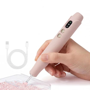 Electric Diamond Painting Pen with Light, Electric Diamond Art Pen, 2 Adjustable Suction Levels, Cordless & Quiet, No Wax Needed, Rechargeable Vacuum Diamond Art Pen with Ergonomic Grip - Pink Electric Diamond Painting Pen with Light, Electric Diamond Art Pen, 2 Adjustable Suction Levels, Cordless & Quiet, No Wax Needed, Rechargeable Vacuum Diamond Art Pen with Ergonomic Grip - Pink
