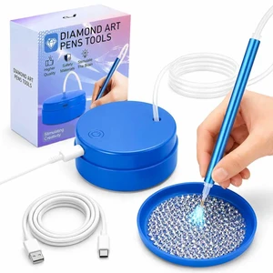 Electric Diamond Art Pen for Diamond Painting Vacuum Art Painting Pen with All Drill Bits Featuring and Storage Tray Compatible with Auto-Sleep Mode- Blue1 Electric Diamond Art Pen for Diamond Painting Vacuum Art Painting Pen with All Drill Bits Featuring and Storage Tray Compatible with Auto-Sleep Mode- Blue1