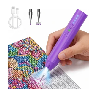 Wireless Vacuum Diamond Art Pen with Light, Long-Lasting Rechargeable Diamond Painting Pen with Extra Tips for Painting Accessories, Low Noise for DIY Craft Lover Wireless Vacuum Diamond Art Pen with Light, Long-Lasting Rechargeable Diamond Painting Pen with Extra Tips for Painting Accessories, Low Noise for DIY Craft Lover
