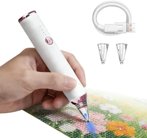 Electric Diamond Painting Pen, Cordless Vacuum Diamond Art Pen Low-Noise, Wax-Free, 3-Speed Adjustable, Rechargeable, Lightweight, Long-Lasting Electric Pen for Diamond Painting Accessories and Tools Electric Diamond Painting Pen, Cordless Vacuum Diamond Art Pen Low-Noise, Wax-Free, 3-Speed Adjustable, Rechargeable, Lightweight, Long-Lasting Electric Pen for Diamond Painting Accessories and Tools