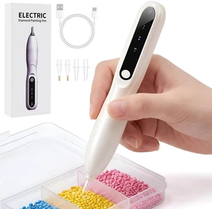 Diamond Painting Pen Kit with 4 Replaceable Tips, Resin Diamond Art Pen | DIY Craft Tool, Ergonomic Design, Rhinestone Dotting, Adults & Kids, 5D Compatible Diamond Painting Pen Kit with 4 Replaceable Tips, Resin Diamond Art Pen | DIY Craft Tool, Ergonomic Design, Rhinestone Dotting, Adults & Kids, 5D Compatible