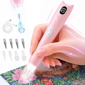 Electric Diamond Painting Pen with Light & 3 Adjustable Suction | Rechargeable, Vacuum Diamonds Art Pen, 8 PCS Replaceable Tips, Wireless with Digital Display Electric Diamond Painting Pen with Light & 3 Adjustable Suction | Rechargeable, Vacuum Diamonds Art Pen, 8 PCS Replaceable Tips, Wireless with Digital Display