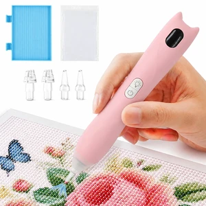 Wireless Electric Diamond Painting Pen with Light for Adults, Pink | 3 Speed, 3 Brightness Levels, Rechargeable, Low-Noise, Cordless, Single & Triple Tips, Tray, Storage Bag, 20 Release Papers Wireless Electric Diamond Painting Pen with Light for Adults, Pink | 3 Speed, 3 Brightness Levels, Rechargeable, Low-Noise, Cordless, Single & Triple Tips, Tray, Storage Bag, 20 Release Papers