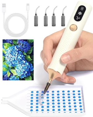 Electric Diamond Art Pen with Tips,Wireless & Quiet Diamond Painting Pen | Non Interupted Power Suction Modes, Skip Wax, No Block View Diamond Art Accessories for Adults Electric Diamond Art Pen with Tips,Wireless & Quiet Diamond Painting Pen | Non Interupted Power Suction Modes, Skip Wax, No Block View Diamond Art Accessories for Adults