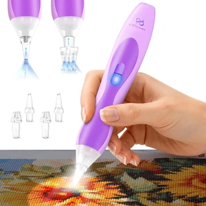 Electric Diamond Art Pen with Light, Diamond Art Tools for Adults, Violet | No Wax Needed,Cordless&Rechargeable,3 Brightness Levels,Ergonomic,Extra Single&Triple Tips,Low Noise Vacuum Diamond Art Pen Electric Diamond Art Pen with Light, Diamond Art Tools for Adults, Violet | No Wax Needed,Cordless&Rechargeable,3 Brightness Levels,Ergonomic,Extra Single&Triple Tips,Low Noise Vacuum Diamond Art Pen