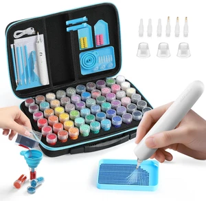 Electric Diamond Painting Pen, Cordless Diamond Art Vacuum Pen, No Wax Needed Diamond Painting Tools Bedazzling Kit with Adjustable Suction Mode (60 Slots Diamond Storage) Electric Diamond Painting Pen, Cordless Diamond Art Vacuum Pen, No Wax Needed Diamond Painting Tools Bedazzling Kit with Adjustable Suction Mode (60 Slots Diamond Storage)