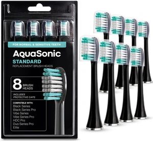 Genuine Standard Replacement Brush Heads, Black, 8 Pack | ADA Accepted, Protective Caps for Hygienic Storage, Normal & Sensitive Teeth, Compatible with Black Series & More Genuine Standard Replacement Brush Heads, Black, 8 Pack | ADA Accepted, Protective Caps for Hygienic Storage, Normal & Sensitive Teeth, Compatible with Black Series & More