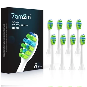 AM100/AM101/AM105C/AM111 Electric Toothbrush Brush Heads x 8, White | 7AM2M Electric Toothbrush ONLY AM100/AM101/AM105C/AM111 Electric Toothbrush Brush Heads x 8, White | 7AM2M Electric Toothbrush ONLY