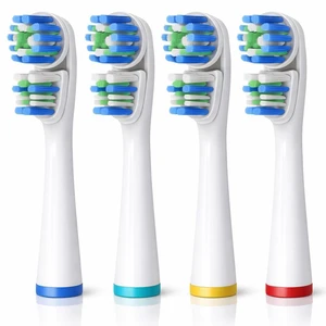 Brush Heads Compatible with Oral-B, Double Head Design, 4 Count | Replacement Electric Toothbrush Heads with Soft DuPont Bristles and Color-Coded Identification Rings Brush Heads Compatible with Oral-B, Double Head Design, 4 Count | Replacement Electric Toothbrush Heads with Soft DuPont Bristles and Color-Coded Identification Rings